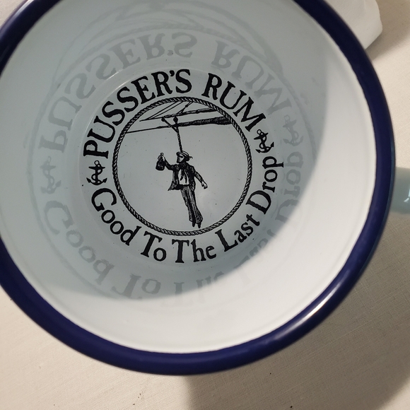 Pusser's Rum British Navy Promotional Enameled Mug Good to The Last Drop Flags - Picture 4 of 5